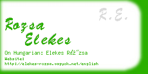 rozsa elekes business card